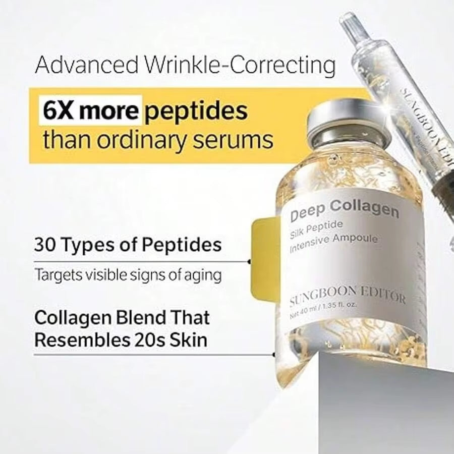 Silk Peptide Intensive Lifting Ampoule |Anti-Aging Serum for Face with Collagen & 30 Peptide Complex Skin Tightening & Firming